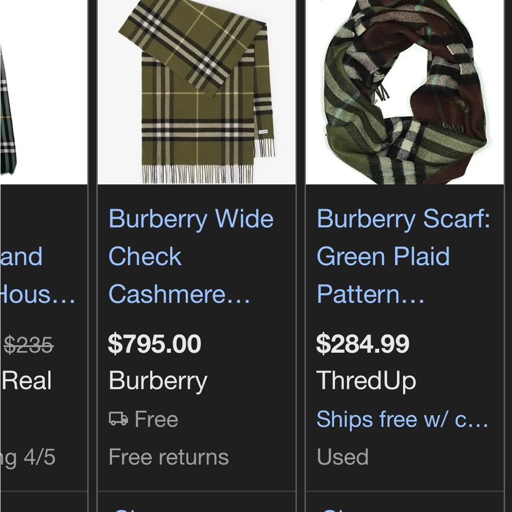 Gorgeous Burberry Green Wide Check Plaid Lambswool Scarf - Picture 5 of 5